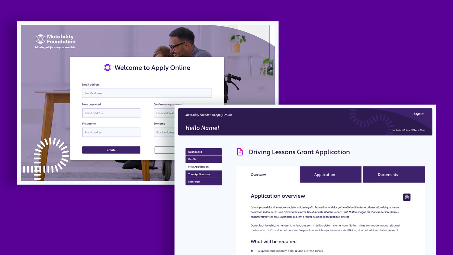 Motability Foundation - Grant application platform | Initials CX